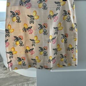 LOFT Gray and Yellow Mini Pencil Skirt Resort Wear